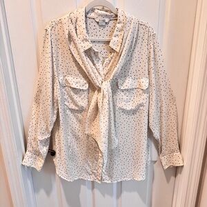 Woman's Polka Dot Silk Blouse, Size 16, Boden